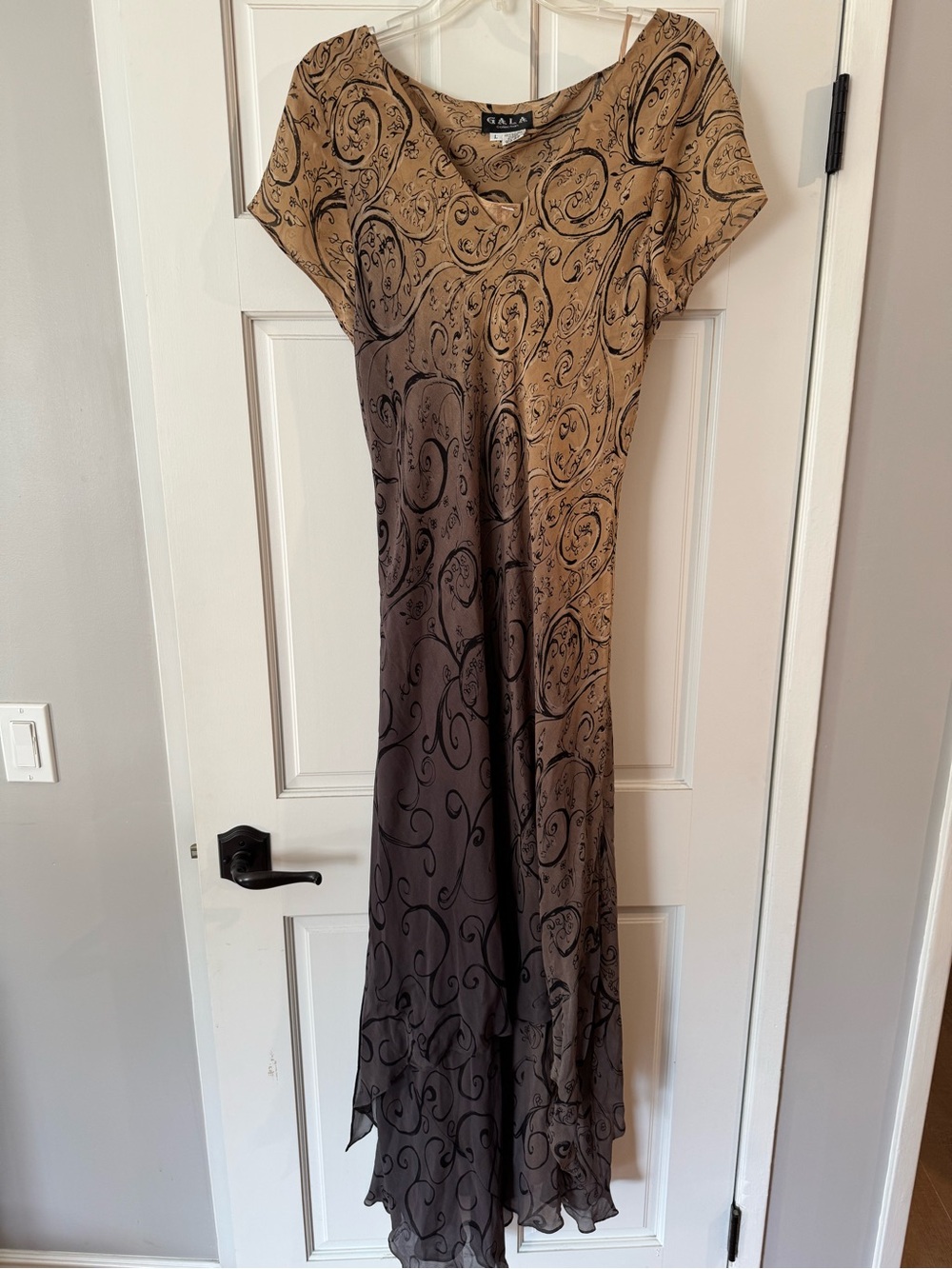 GALA Collection Ombre Brown Swirl Maxi Dress